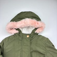 Load image into Gallery viewer, Girls Target, khaki hooded jacket / coat, FUC, size 2,  