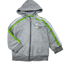 Load image into Gallery viewer, Boys Adidas, Star Wars Yoda zip hoodie sweater, light marks on cuffs, FUC, size 2-3,  