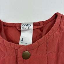 Load image into Gallery viewer, Girls Anko, soft feel quilted jacket / coat, GUC, size 3,  