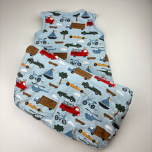 Load image into Gallery viewer, Boys Cotton On, 3.0 Tog cotton lined sleeping bag, L: 77cm, GUC, size 0-2,  