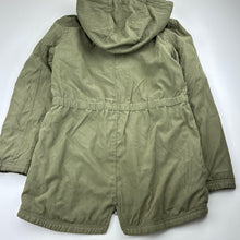 Load image into Gallery viewer, Girls Target, fleece lined lightweight khaki jacket / coat, mark on front, FUC, size 10,  