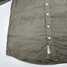 Load image into Gallery viewer, Boys The Academy Brand, khaki linen long sleeve shirt, small light marks, FUC, size 12,  