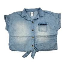 Load image into Gallery viewer, Girls Target, chambray cotton tie front shirt, FUC, size 12,  