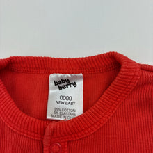 Load image into Gallery viewer, Unisex Baby Berry, ribbed coverall / romper, GUC, size 0000,  