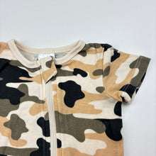 Load image into Gallery viewer, Unisex Baby Berry, camo print cotton zip romper, GUC, size 0000,  