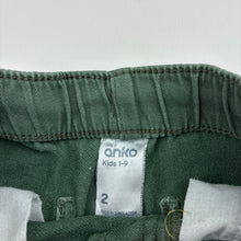 Load image into Gallery viewer, Boys Anko, khaki knit denim pants, elasticated, FUC, size 2,  