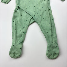 Load image into Gallery viewer, Unisex Cotton On, green ribbed cotton coverall / romper, GUC, size 0000,  