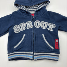 Load image into Gallery viewer, Boys Sprout, fleece lined zip hoodie sweater, wash fade, FUC, size 000,  