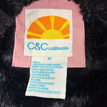 Load image into Gallery viewer, Girls C&amp;C California, fleece lined waterproof jacket / coat, EUC, size 12,  