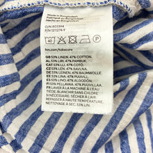 Load image into Gallery viewer, Boys H&amp;M, blue &amp; white stripe linen/cotton short sleeve shirt, GUC, size 12,  