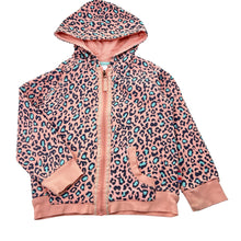 Load image into Gallery viewer, Girls Target, animal print fleece lined zip hoodie sweater, GUC, size 6,  