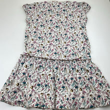Load image into Gallery viewer, Girls PONEY collection, lightweight floral cotton dress, discolouration on skirt, FUC, size 11-12, L: 70cm