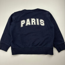 Load image into Gallery viewer, Boys Uniqlo, navy cotton sweater / jumper, wash fade, FUC, size 3-4,  