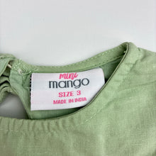 Load image into Gallery viewer, Girls Mango, cotton lined cotton/linen dress, marks chest &amp; left side, FUC, size 3, L: 61cm