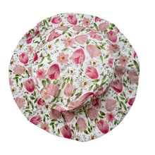 Load image into Gallery viewer, Girls lightweight, floral cotton bucket hat, circum: 56cm, EUC, size 7-9,  