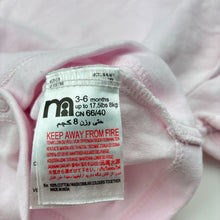 Load image into Gallery viewer, Girls Mothercare, pink cotton bodysuit / romper, GUC, size 00,  