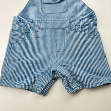 Load image into Gallery viewer, Unisex Dymples, striped cotton overalls / shortalls, FUC, size 0,  