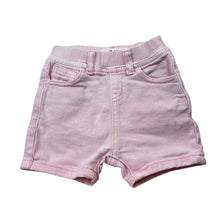 Load image into Gallery viewer, Girls Cotton On, pink stretch denim shorts, elasticated, GUC, size 00,  