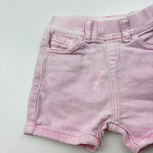 Load image into Gallery viewer, Girls Cotton On, pink stretch denim shorts, elasticated, GUC, size 00,  