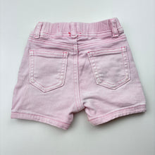 Load image into Gallery viewer, Girls Cotton On, pink stretch denim shorts, elasticated, GUC, size 00,  