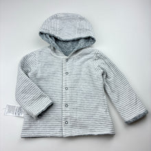 Load image into Gallery viewer, Unisex GAP, reversible grey/striped hooded top, GUC, size 0,  