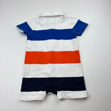 Load image into Gallery viewer, Boys Ralph Lauren, striped cotton polo romper, FUC, size 0,  