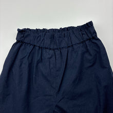 Load image into Gallery viewer, Girls Zara, navy lightweight cropped pants, elasticated, Inside leg: 48cm, EUC, size 10-11,  