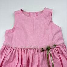Load image into Gallery viewer, Girls VICTORIA ROSE, pink linen / cotton dress, Made in Australia, FUC, size 5, L: 73cm