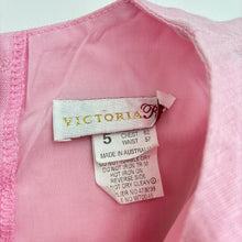 Load image into Gallery viewer, Girls VICTORIA ROSE, pink linen / cotton dress, Made in Australia, FUC, size 5, L: 73cm
