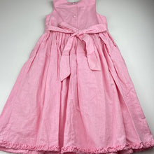 Load image into Gallery viewer, Girls VICTORIA ROSE, pink linen / cotton dress, Made in Australia, FUC, size 5, L: 73cm