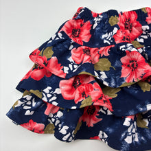 Load image into Gallery viewer, Girls floral, tiered skirt, elasticated, L: 31cm, EUC, size 2,  
