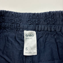 Load image into Gallery viewer, Girls Anko, lined broderie cotton shorts, elasticated, GUC, size 5,  