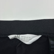 Load image into Gallery viewer, Girls H&amp;M, black stretchy pants, faux leather knee panels, elasticated, Inside leg: 49cm, GUC, size 8,  