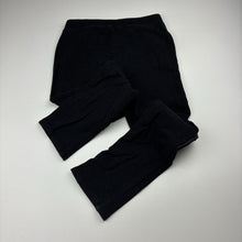 Load image into Gallery viewer, Girls H&amp;M, black stretchy pants, faux leather knee panels, elasticated, Inside leg: 49cm, GUC, size 8,  