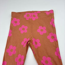 Load image into Gallery viewer, Girls KID, ribbed organic cotton blend leggings, Inside leg: 30cm, EUC, size 2,  
