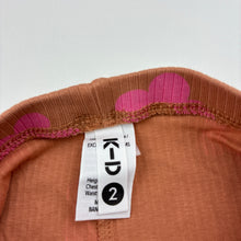 Load image into Gallery viewer, Girls KID, ribbed organic cotton blend leggings, Inside leg: 30cm, EUC, size 2,  