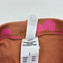 Load image into Gallery viewer, Girls KID, ribbed organic cotton blend leggings, Inside leg: 30cm, EUC, size 2,  