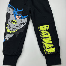 Load image into Gallery viewer, Boys DC Comics, Batman fleece lined track pants, elasticated, Inside leg: 37.5cm, GUC, size 4,  