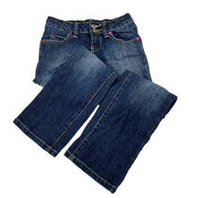 Load image into Gallery viewer, Girls Milkshake, dark stretch denim jeans, adjustable, Inside leg: 51cm, GUC, size 6,  