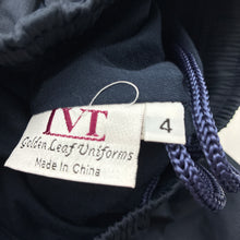Load image into Gallery viewer, Unisex Golden Leaf Uniforms, navy school track pants, Inside leg: 42cm, EUC, size 4,  