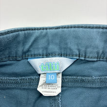 Load image into Gallery viewer, Girls Tilii, blue stretch cotton pants, adjustable, Inside leg: 61.5cm, GUC, size 10,  