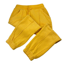Load image into Gallery viewer, Girls Anko, yellow fleece lined track pants, Inside leg: 44.5cm, GUC, size 7,  