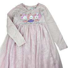 Load image into Gallery viewer, Girls Mango, cotton lined tulle party dress, rabbits, GUC, size 6, L: 66cm