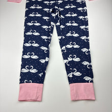 Load image into Gallery viewer, Girls Kids &amp; Co, all-in-one pyjamas / sleepsuit, swans, NEW, size 8,  