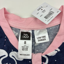 Load image into Gallery viewer, Girls Kids &amp; Co, all-in-one pyjamas / sleepsuit, swans, NEW, size 8,  