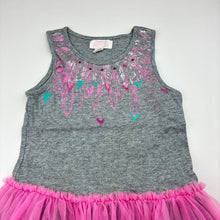 Load image into Gallery viewer, Girls Pumpkin Patch, cotton &amp; tulle dress, feathers, FUC, size 3, L: 50cm
