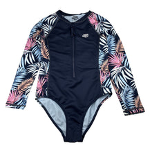 Load image into Gallery viewer, Girls Piping Hot, long sleeve swim one-piece, pilling, FUC, size 10,  