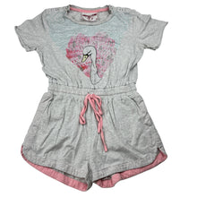 Load image into Gallery viewer, Girls PAPER WINGS, organic cotton playsuit, loose stitching back of neck, FUC, size 7,  