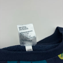 Load image into Gallery viewer, Girls Anko, fleece lined sweater dress, dinosaurs, small mark on chest, FUC, size 6, L: 58cm