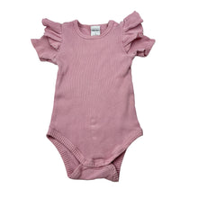 Load image into Gallery viewer, Girls Baby Berry, ribbed ruffle bodysuit / romper, GUC, size 1,  